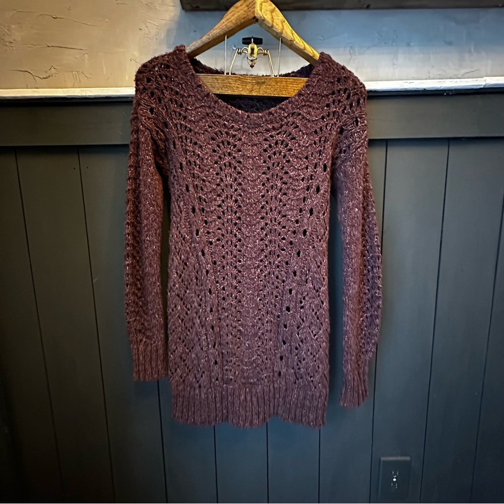 Maurices Womens Purple Tunic Sweater Long Sleeve Pullover size Small - Picture 1 of 12